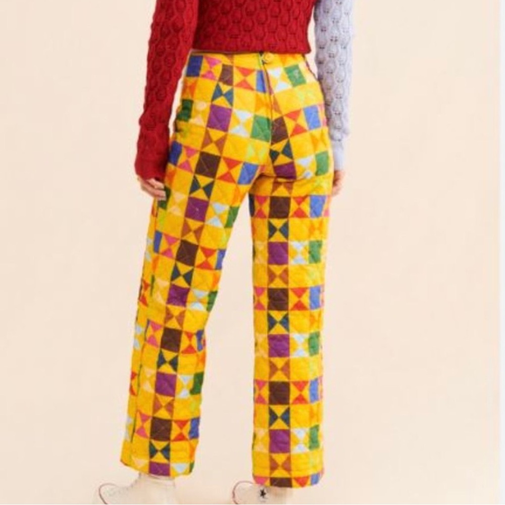 Luisa Quilted Pants Lisa Says Gah - Yellow Quilt - Small Only - Picture 5 of 7